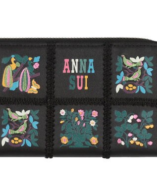ANNA SUI ブルーム Lファスナー長財布 クロ