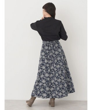 earth music&ecology チェーンリブハイネックプルオーバー Black