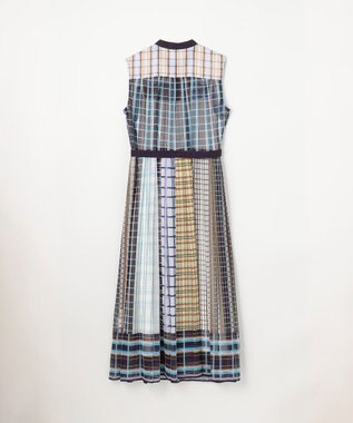 GRACE CONTINENTAL マルチチェックワンピース ネイビー