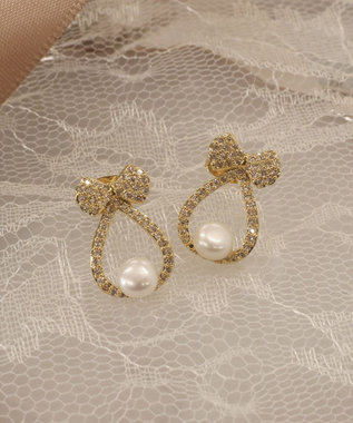 Tiaclasse 【金属アレルギー対応／選べる2タイプ】リボン＋パールピアス