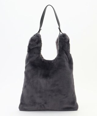 ANY 2WAYバイカラーファーバッグ グレー