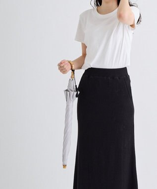 MOONBAT 【WEB限定】LANVIN en Bleu 晴雨兼用 折りたたみ傘 長傘(2WAY) プレーン×ロゴ刺繍 一級遮光 遮熱 UV キャメル