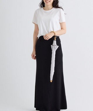 MOONBAT 【WEB限定】LANVIN en Bleu 晴雨兼用 折りたたみ傘 長傘(2WAY) プレーン×ロゴ刺繍 一級遮光 遮熱 UV キャメル