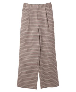 earth music&ecology チェックストレートパンツ Check Beige