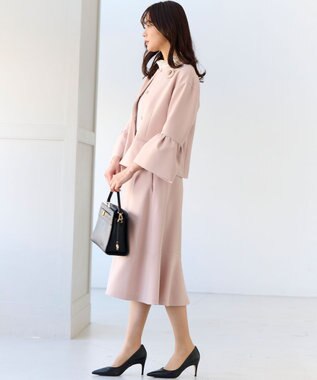 組曲 S 【KUMIKYOKU NAVY】コンフォータブルドレープ フレアスリーブジャケット シャンパンピンク系