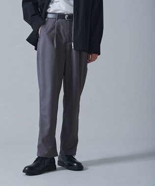 WEGO ベルト付きテーパードスラックス グレー