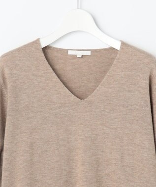 自由区 S 【SHIHOさん着用】ウールハイゲージVネック ニット ベージュ