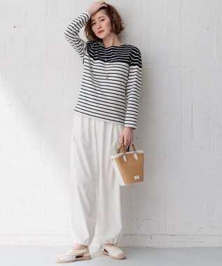 23区 S 【Oggi4月号掲載/洗える】Armor-lux バイカラーボーダー カットソー ネイビーxアイボリーボーダー