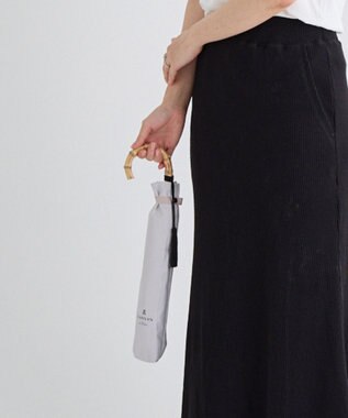 MOONBAT 【WEB限定】LANVIN en Bleu 晴雨兼用 折りたたみ傘 長傘(2WAY) プレーン×ロゴ刺繍 一級遮光 遮熱 UV キャメル