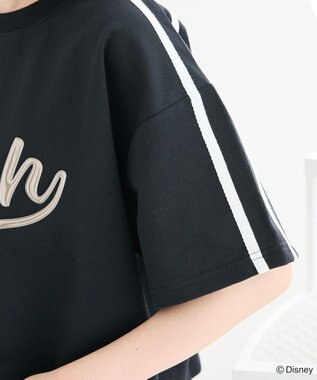 Green Parks スティッチ／メタルプリントクロップドミニ裏毛プル Black