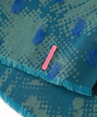 POLS コットン・キュプラ MIXTURE　フサスカーフ ブルー