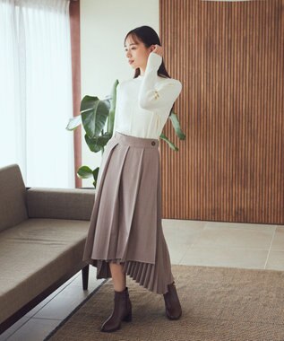 earth music&ecology ミックスプリーツスカート Mocha