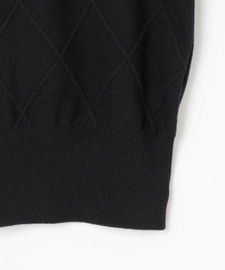 Feroux リボン刺繍ダイア柄 ニット ブラック系