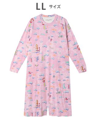 tsumori chisato SLEEP ツモリチサト ルームウエア ネグリジェ 綿100%(本体) 長袖 ロング丈 ロンパース ラグランスリーブ レディース UNX502 /ワコール ピンク