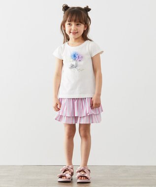 ANY KIDS 柄キュロット ピンクストライプ