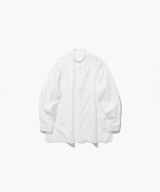 ATON COTTON SILK | スタンドカラーシャツ WHITE