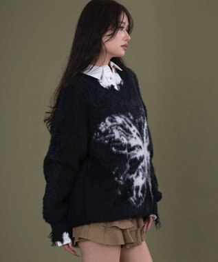 WEGO バタフライダメージニット ブラック