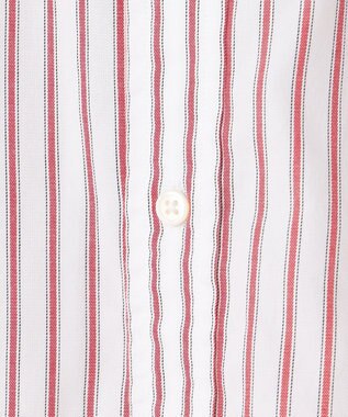J.PRESS MEN 【WEB・一部店舗限定】ドビーマルチストライプ バンドカラーシャツ レッド系1