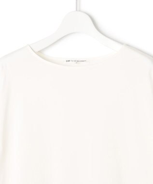 23区 【洗える】コットンベアジャージーコンビ カットソー ホワイト系