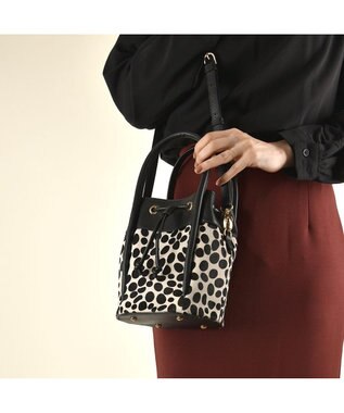 LA BAGAGERIE カウヘアー2WAYバケットバッグ ダルメシアン