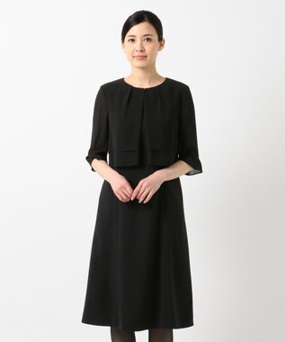 組曲 NOIR 【洗える】ウォッシャブルストレッチバーズアイ　ジャケット＋ワンピース ブラック系