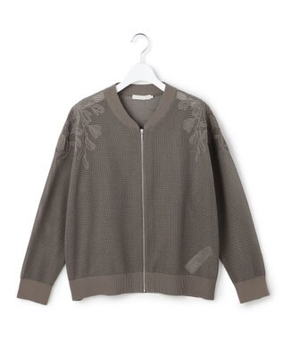 ICB L メッシュレースブルゾン スティールカーキ