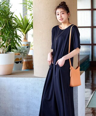 Tiaclasse 【洗える】カットソーワンピース ネイビー