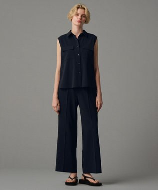 uncrave 【接触冷感・撥水・洗濯機洗い可】クールタッチツイル ブラウス（uncrave STANDARD) ブラック