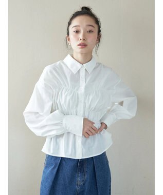 earth music&ecology ビスチェライクシャーリングシャツ White