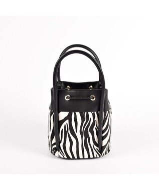 LA BAGAGERIE カウヘアー2WAYバケットバッグ ゼブラ