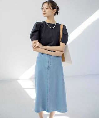 組曲 GIZAコットンタックスリーブ Tシャツ ブラック系