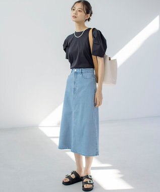 組曲 GIZAコットンタックスリーブ Tシャツ ブラック系