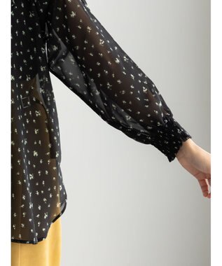 Te chichi パターンアソートシフォンボウタイブラウス《2025Autumn catalog vol.2 item》 ブラック