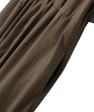Green Parks サマ見えタックギャザーワンピース Brown