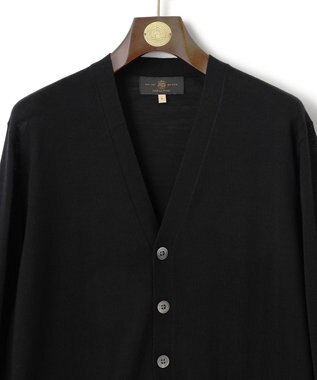 J.PRESS MEN オメガツイスト ハイゲージ ニットカーディガン ブラック系