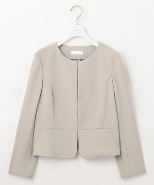 ANY SIS L 【UVカット / 接触冷感 / 吸水速乾】スマートビューティストレッチ ショートノーカラージャケット 【WEB・一部店舗限定】グレージュ