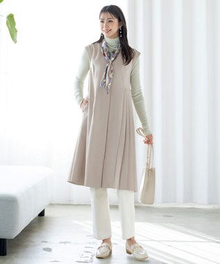 Tiaclasse 【洗える】ジレワンピース グレージュ