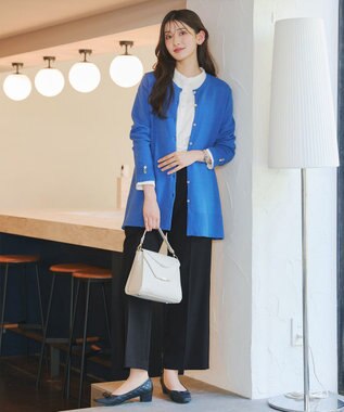 Tiaclasse 【2点セット】ニットベスト＋起毛シャツ チャコールグレー