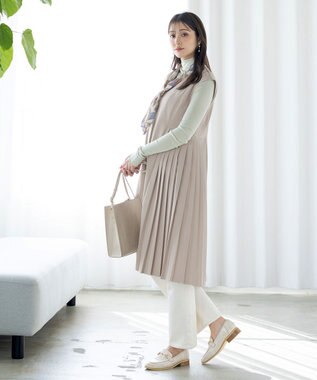 Tiaclasse 【洗える】ジレワンピース グレージュ