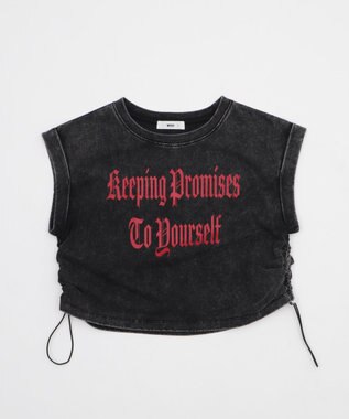 WEGO グラフィックノースリーブサイドドロストショートT 柄1