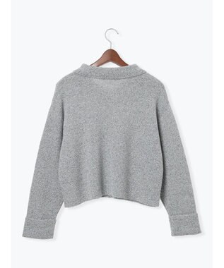 Te chichi メランジ衿ニットジャケット グレー