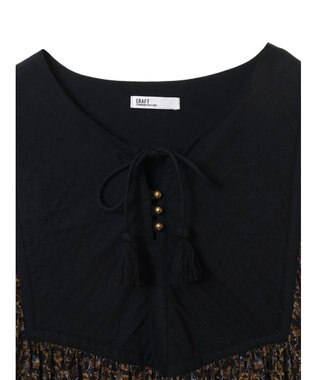 CRAFT STANDARD BOUTIQUE レーヨンキルト切替ワンピース Flower