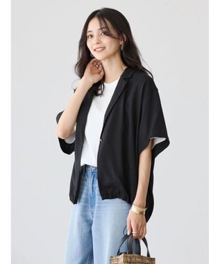 AMERICAN HOLIC ドロスト開襟ニュアンスジャケット Black