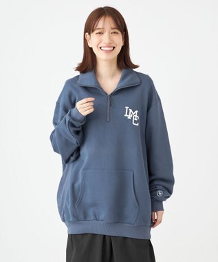 SHARE PARK LADIES 【UNISEX】MVS裏毛ハーフジップスウェット（S・Mサイズ） アッシュネイビー