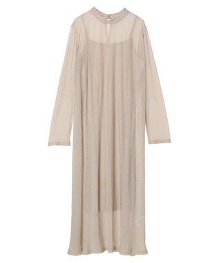 earth music&ecology ＳＥＴ２点シアーワンピース＋ペチワンピース Brown