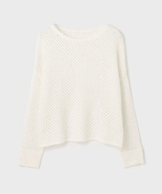 GRACE CONTINENTAL スパンメッシュニットトップ ホワイト