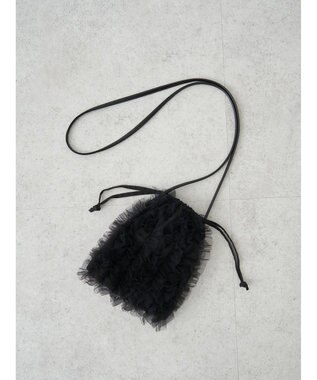 earth music&ecology チュールフリルミニショルダーバッグ Black