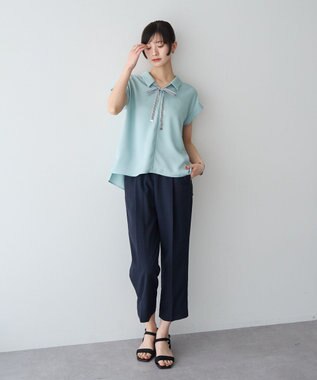 YECCA VECCA 2wayストライプリボンブラウス Mint