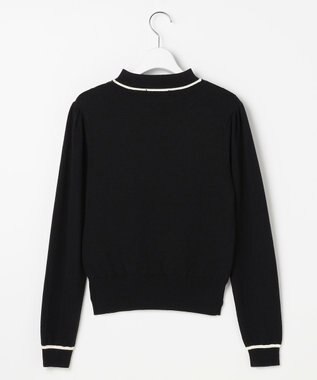 Feroux リボン刺繍ダイア柄 ニット ブラック系