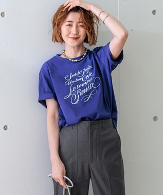  【井波麻里衣さんコラボ】カリグラフィー プリント Tシャツ